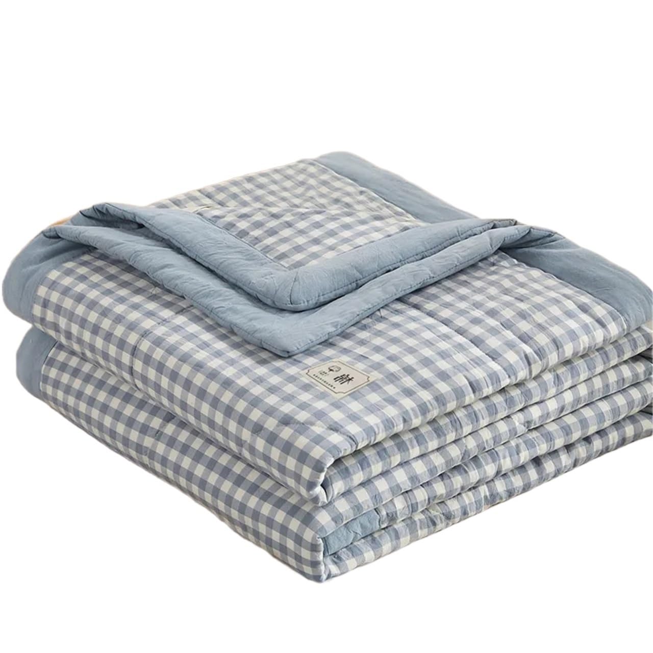 IUVYTA Summer Duvet Plaid Summer Cool Thin Quilt Single Double Air Conditioning Soft Lightweight Comforter Queen Blanket Bedspread(02,150x200cm-1pc)