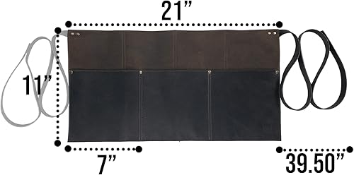 Miniatura 6 de Hide & Drink, Delantal de cintura, bolsillos remachados, accesorios de camarera y camarero, pantalones cortos de servidor, cuero de grano completo,