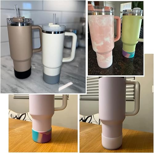 Miniatura 5 de 2 fundas protectoras de silicona para botas Stanley Tumbler Quencher Adventure de 40 onzas IceFlow 20 oz 30 onzas, cubierta inferior de silicona