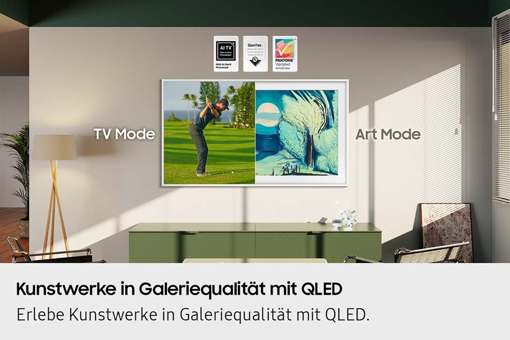 Samsung The Frame LS03F 4K QLED 65 Zoll (163 cm) UHD Fernseher, Frame Design, NQ4 AI Gen2 Prozessor, Art Mode, Artful Picture Quality, One Connect Kabel, Smart TV, 2025