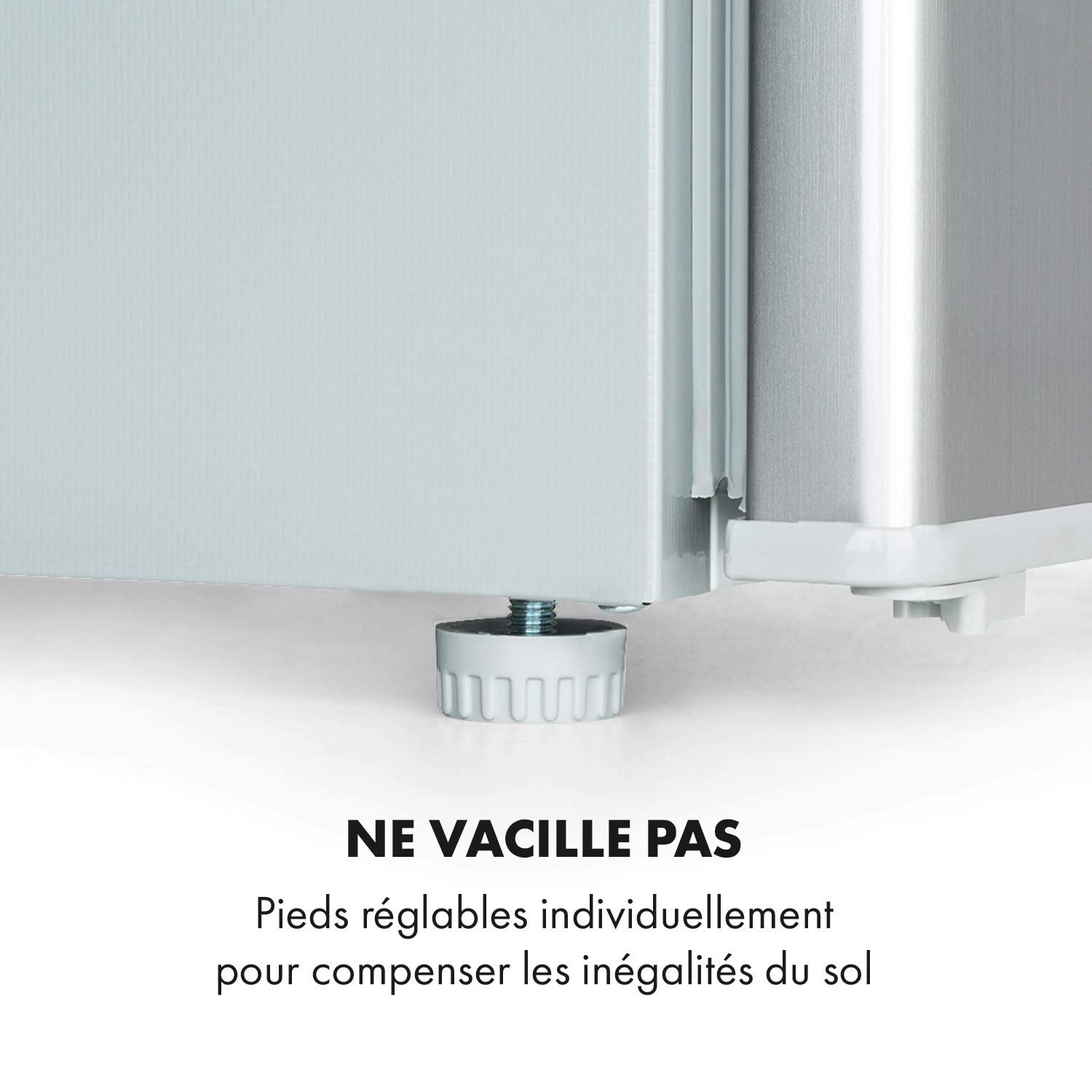 KLARSTEIN Delaware - Réfrigérateur compact, Capacité: 76 L, Congélateur: 4L, 2 niveaux de rangement, Range-boissons, Econome, Thermostat à 5 niveaux, Pieds réglables - Argent
