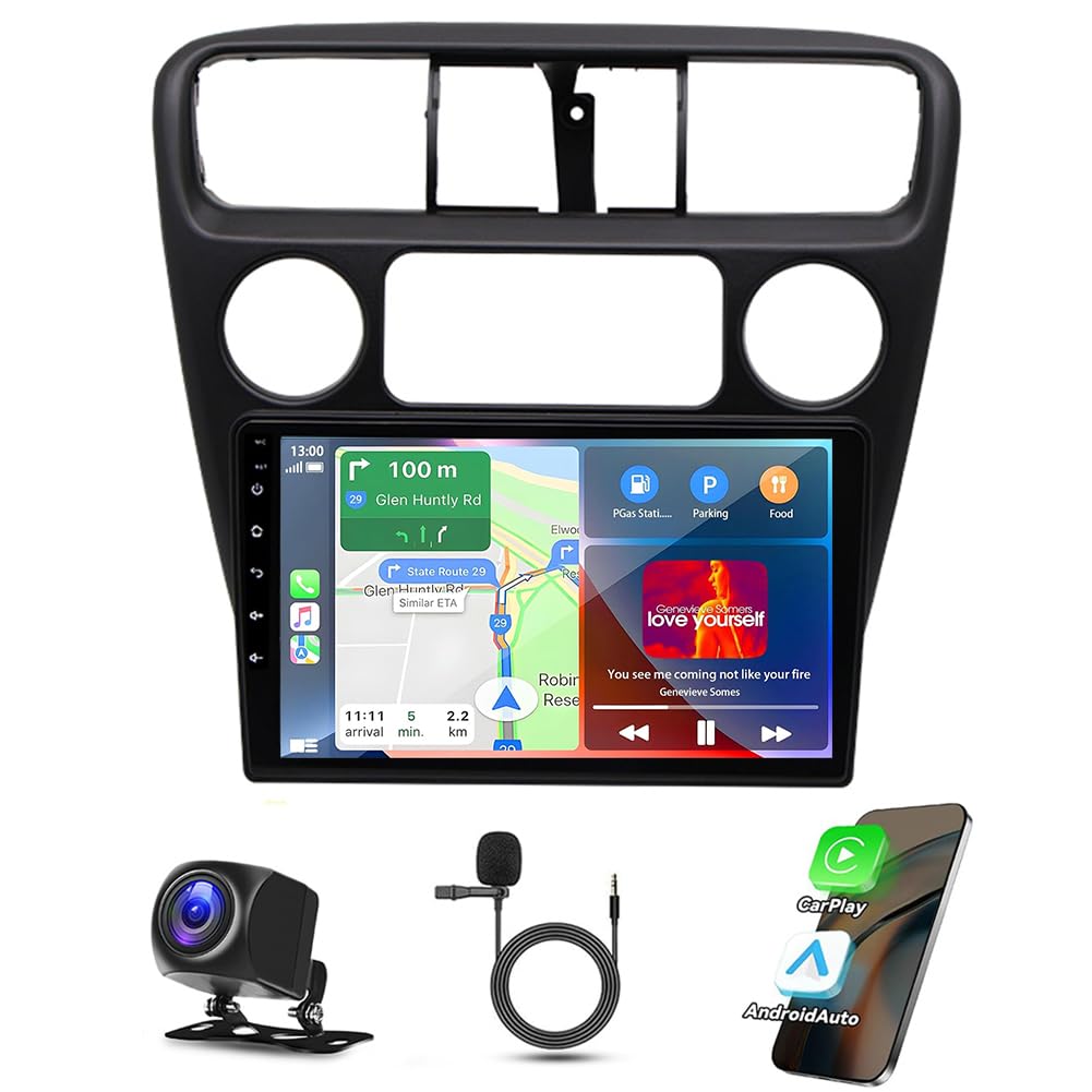 9 Inch 4G+64G Android 14 Car Stereo Radio for Honda Accord 6th 1998 1999 2000 2001 2002 IPS Touchscreen Car Audio Receiver w/Carplay Android Auto WiFi GPS Navigation Bluetooth FM AM Backup Camera Mic