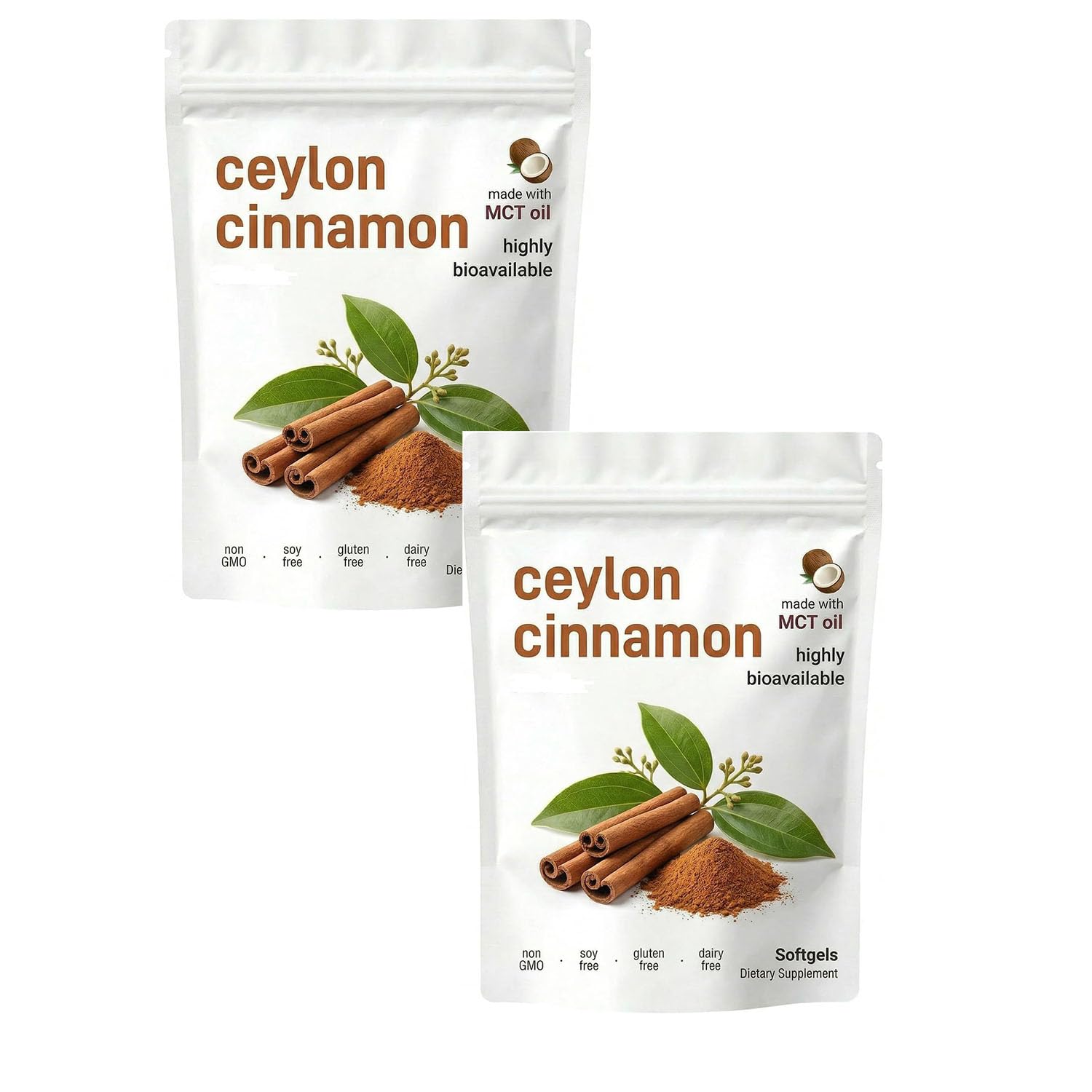 2026 New El-orita Ceylon Cinnamon Softgels con olio MCT, 300 softgel, vero integratore di cannella di Ceylon, non OGM, senza glutine, delicato supporto quotidiano per il benessere (2 pezzi)