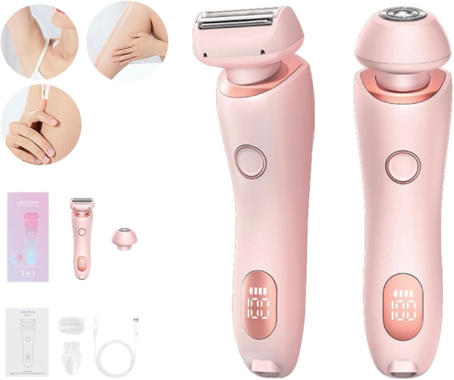 Mermaid Shaver,2 in 1 Electric Razors for Women,Shaver for Women, Ipx7 Waterproof Wet & Dry
