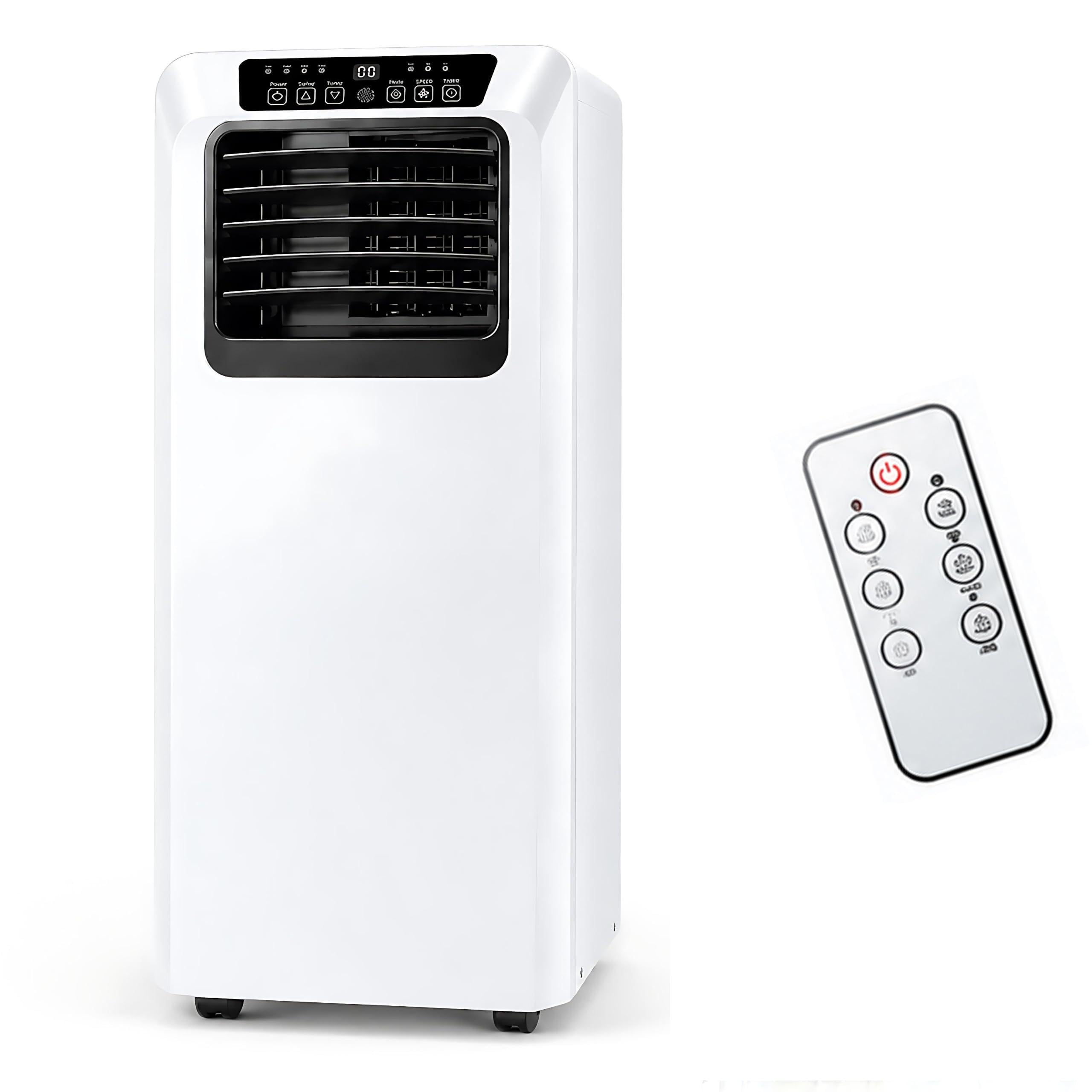Climatizador Portátil 9000 BTU, Aire Acondicionado Vertical con Mando a Distancia, Sistemas de Refrigeración y Deshumectación, 3 Velocidades de Ventilación, para Habitaciones y Oficinas