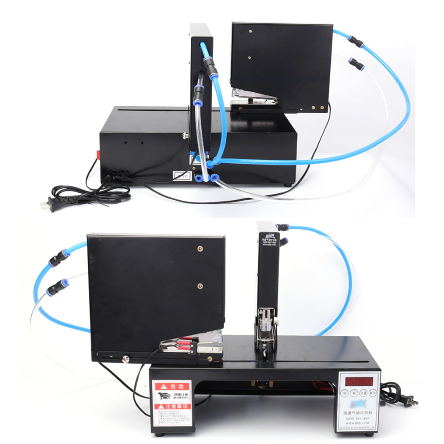 CNC Pneumatischer Hefter, Dual Head Rapid Bindemaschine 35 Blatt Kapazität mit Zähler & Nagelschlitz für Druckhäuser Büros