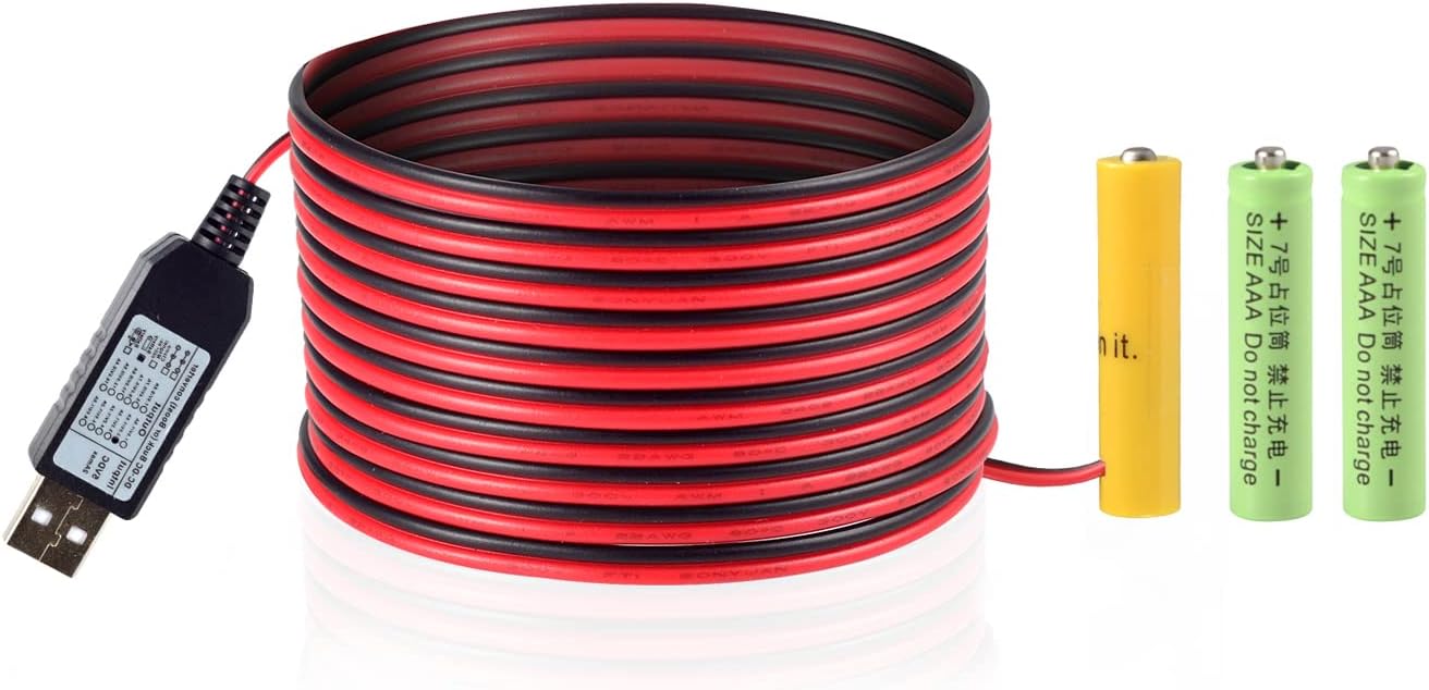 USB AAA Battery Eliminator Replace Kit 5V to 4.5V Power Supply Converter 3 AAA Connect Cable 78INCH(3AAA-4.5V)