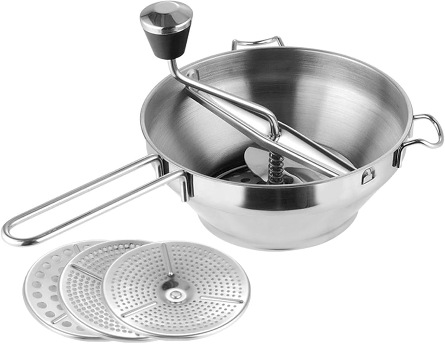 SECFOU Stainless Steel Potato Ricer Handheld Fruit Masher Kitchen Gadget Manual Vegetable Press for Smooth Mashed Potatoes and Homemade Jams