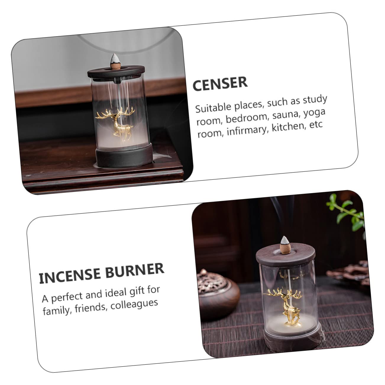 Rückfluss-räuchergefäß Dreidimensionaler Verarbeitung und Elegantes aus Violettem Ton Acryl Abgerundeten Kanten für Sauna- und Yoga-raumdekoration