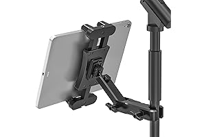 Music Stand Tablet Holder; Microphone Stand Mount Cellphone Holder, Compatible with All Smartphones and Tablets