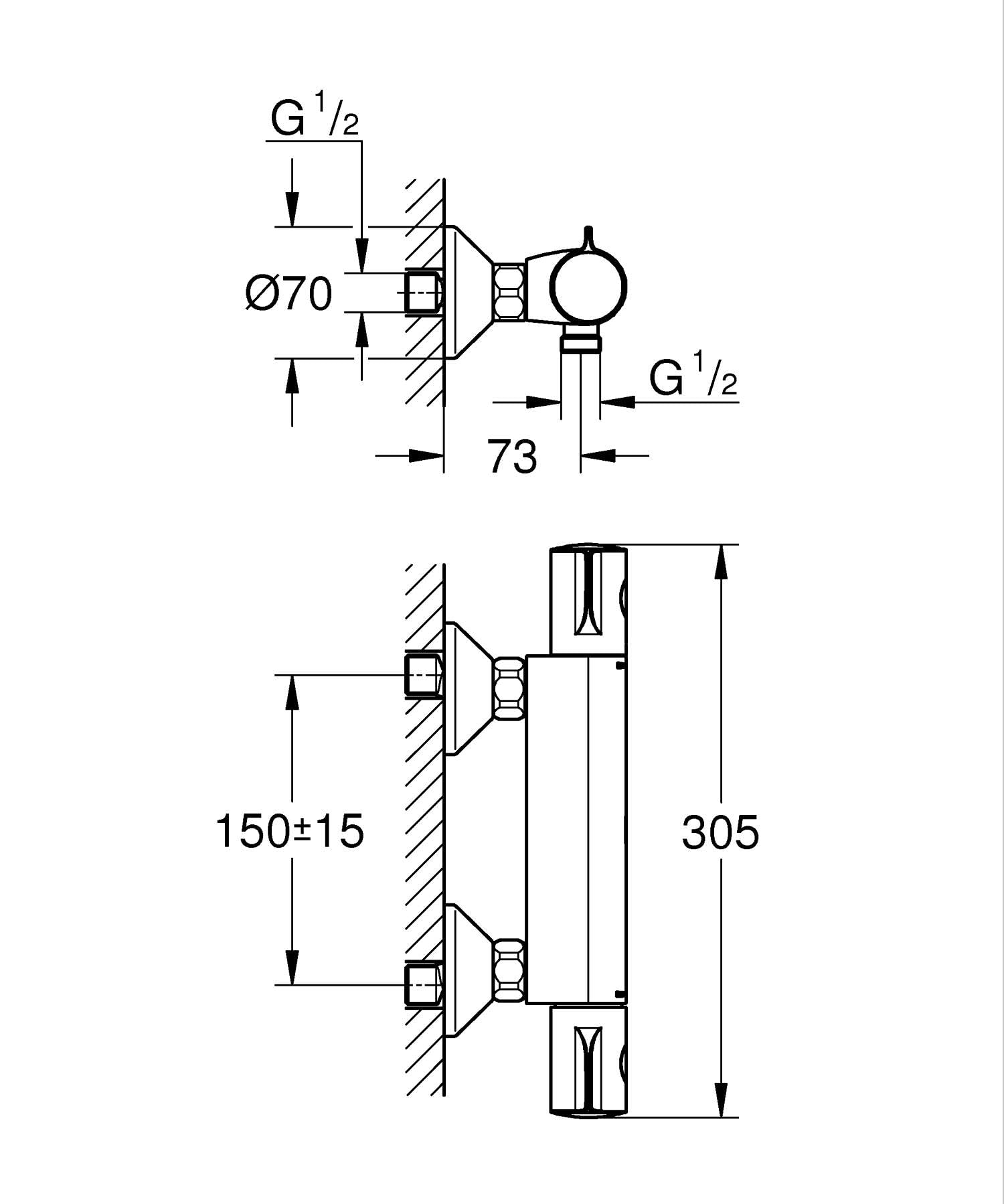 Grohe Grohtherm 800 Miscelatore Termostatico per Doccia 34558000, Cromo, ‎38.8 x 12.8 x 8.8 cm