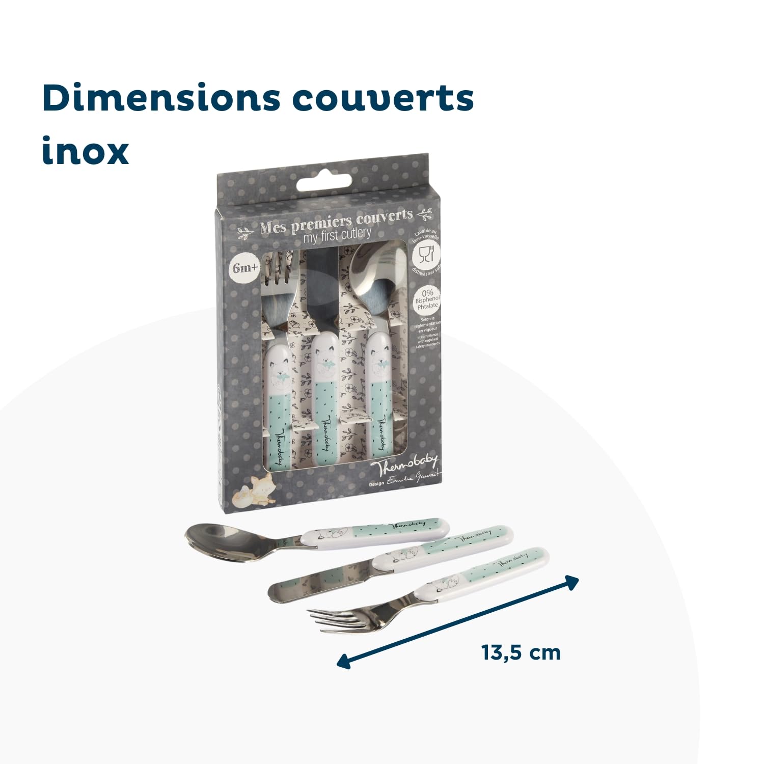 THERMOBABY - Pack Repas Bébé Complet Inox - Ensemble Repas pour Enfant avec Assiette, Set de Couverts, Gobelet et bol - Idéal à offrir - Pratique, Sain et Sûr - Coffrets Repas Pour Enfant sans BPA