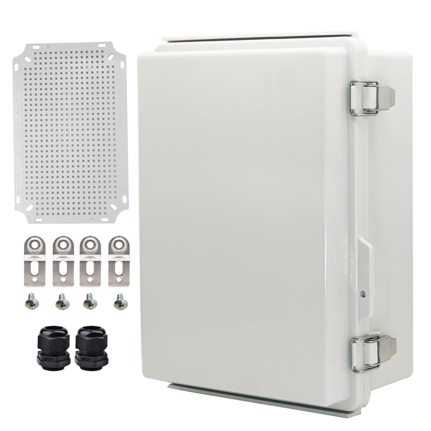 Outdoor Waterproof Electrical Box Junction Box Weatherproof IP67 ABS Plastic Enclosure Switch Router Project Box Electronics DIY Enclosure With Mounting Plate Wall Bracket Grey 8.6"x6.6"x4.3" — Amazon image 22
