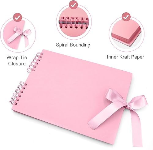 Miniatura 3 de EVNEED Álbum de fotos de 11.5 x 8.5 pulgadas, libro de invitados de boda, aniversario, álbum de recortes, álbum de fotos de boda con kit