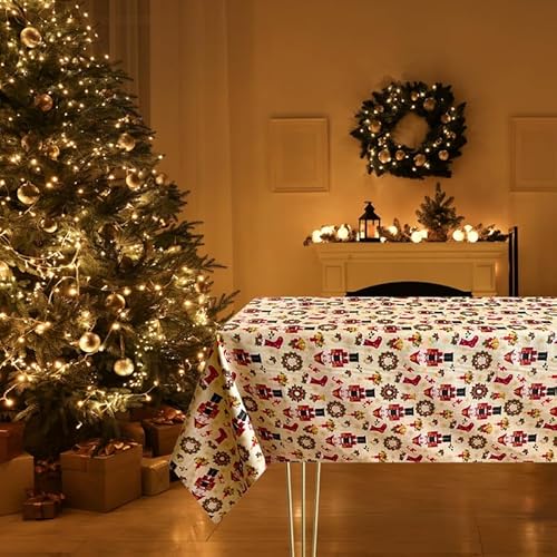 Generico Magilu International - Mantel de Navidad para cascanueces cuadrado, 120 x 120 cm Mantel de Navidad con hilo lurex dorado 100% algodón, fabricado en Italia, color verde