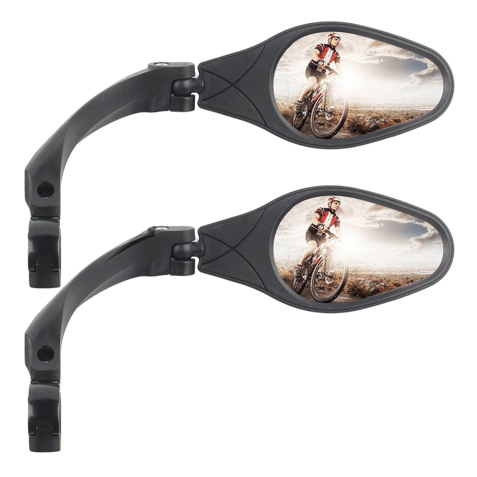 Specchietto per Bicicletta da Manubrio Lente In Acciaio Inossidabile con Specchio Resistente Alle Esplosioni, Regolabile a 360° Specchietto Retrovisore per Bicicletta Accessori,1Pair