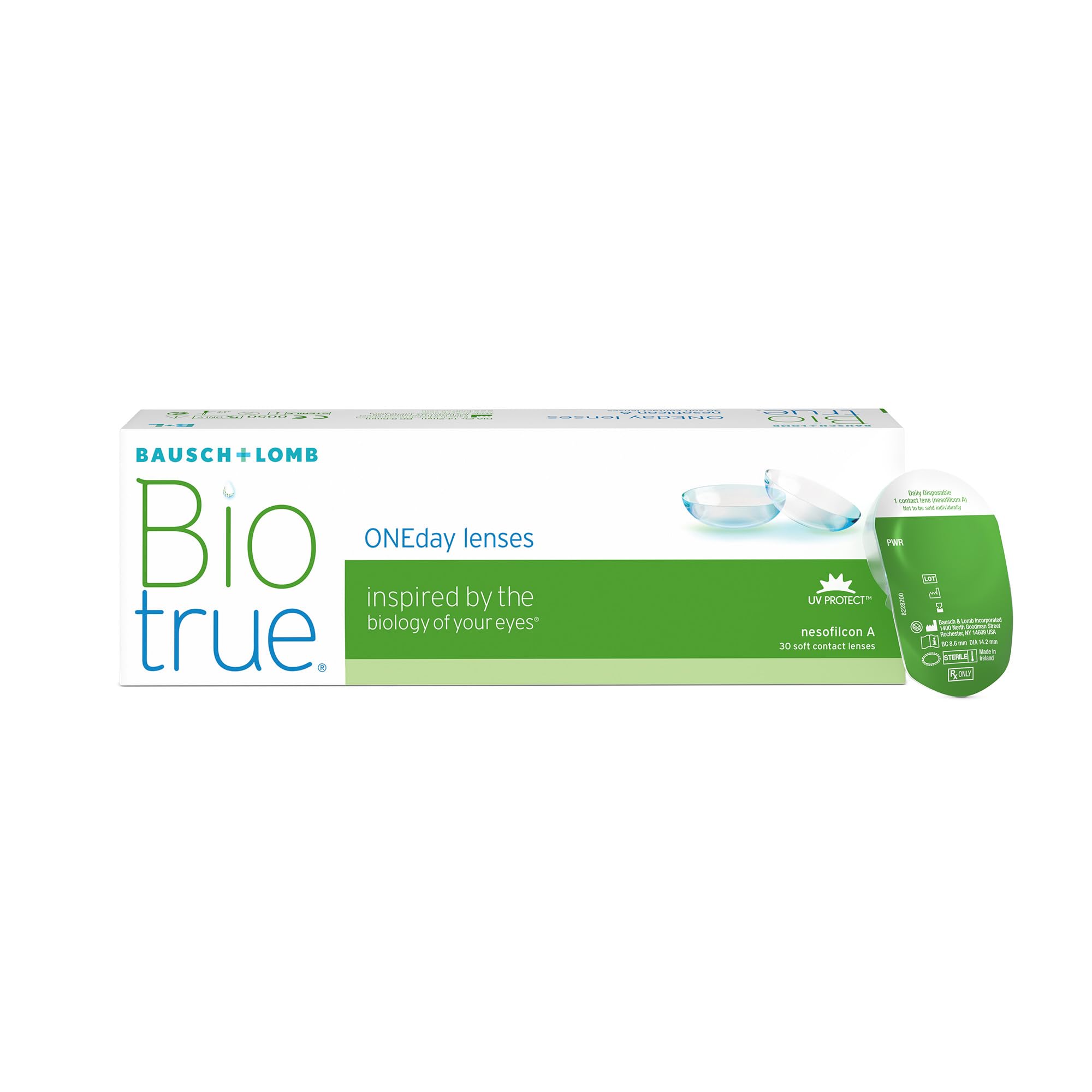 Biotrue ONEday Lenti a Contatto Giornaliere Correttive, 30 Lenti, BC 8.6 mm, DIA 14.2 mm, -4.0 Diopt