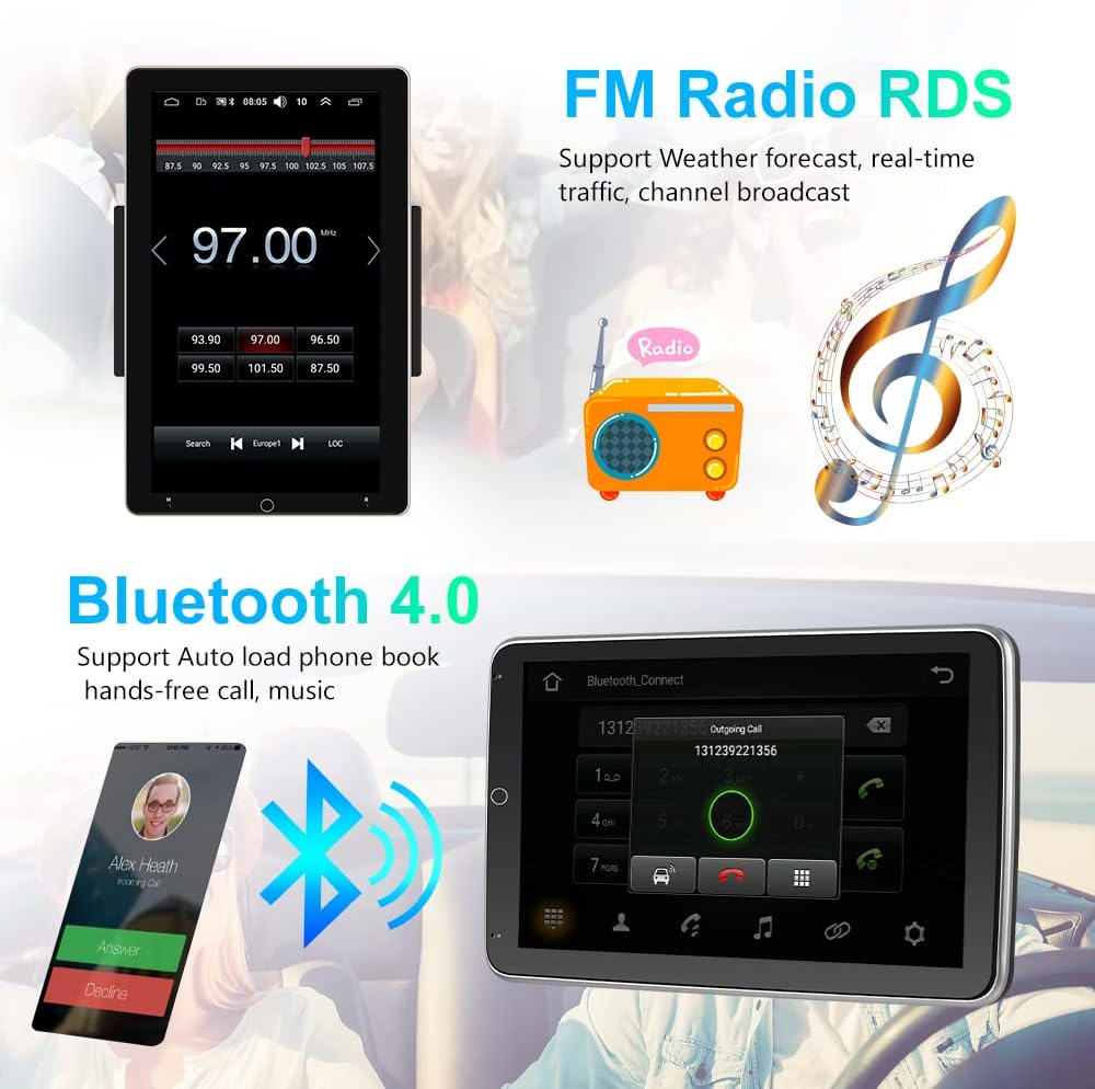 android double din car stereo10 inch vertical horizontal rotatable hd touch screen car radio with bluetooth gps navigation wifi fmrds mirror link b