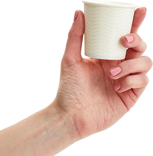 Miniatura 4 de Sparkle and Bash Paquete de 100 mini vasos de papel desechables de 4 onzas para expreso, enjuague bucal, té, café, blanco liso, taza de café,