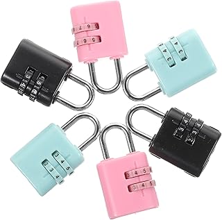 HEMOTON 6pcs Child Combination Lock Handbag Key Lock Small Combination Lock Small Lock Locker Lock with Key Multi-Function Locker Lock Door Lock Resettable Code Lock Locks Mini Tas Plastic
