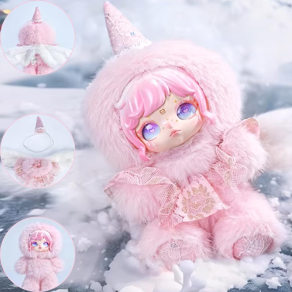 niannyyhouse Plüschpuppe Blind Box, Snow Trace Whispers Serie, 16,8 cm, gefüllte Plüschfiguren, niedliche Sammlerstück-Geschenke (1 Stück)