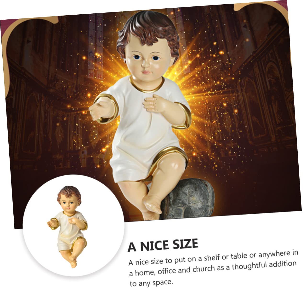 Cabilock 8 Piezas Religiosas Santo Niño Adorno Jesús Bebé Kit Decoración De La Puerta Jesús Religioso Natividad Niños Al Aire Libre Decoraciones De Navidad Decoración del Hogar