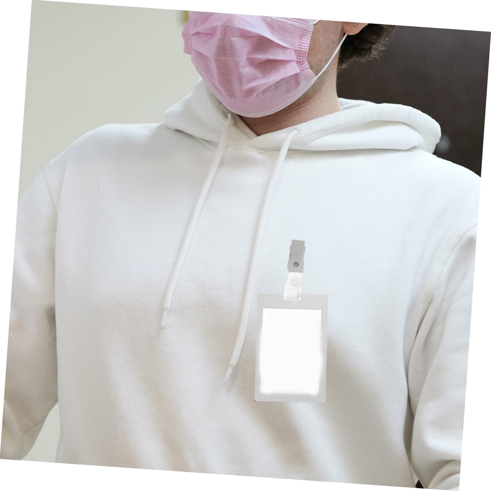 DOITOOL Clip per Badge in Plastica Pvc Rigida 100 Pezzi con Design Semplice e Resistente, Porta Badge Portatile per Lavoro e Ufficio