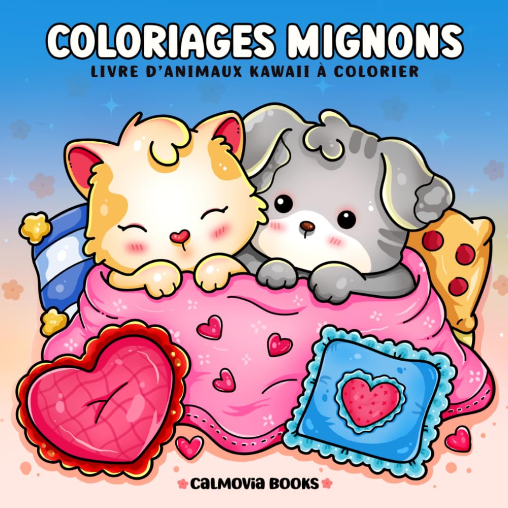 Coloriages Mignons d’Animaux Kawaii: Livre de coloriage cosy avec dessins simples, adorables et aux traits épais pour enfants et adultes