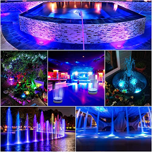 Luci Piscina, SODREE 4 Pezzi Led Sommergibili Luci Piscina, IP68 Luci Led Piscina Luci per Laghetto Impermeabili con Telecomando, Luce LED Sommergibili per Giardino/Acquario/Stagno Decorazione - Image 3