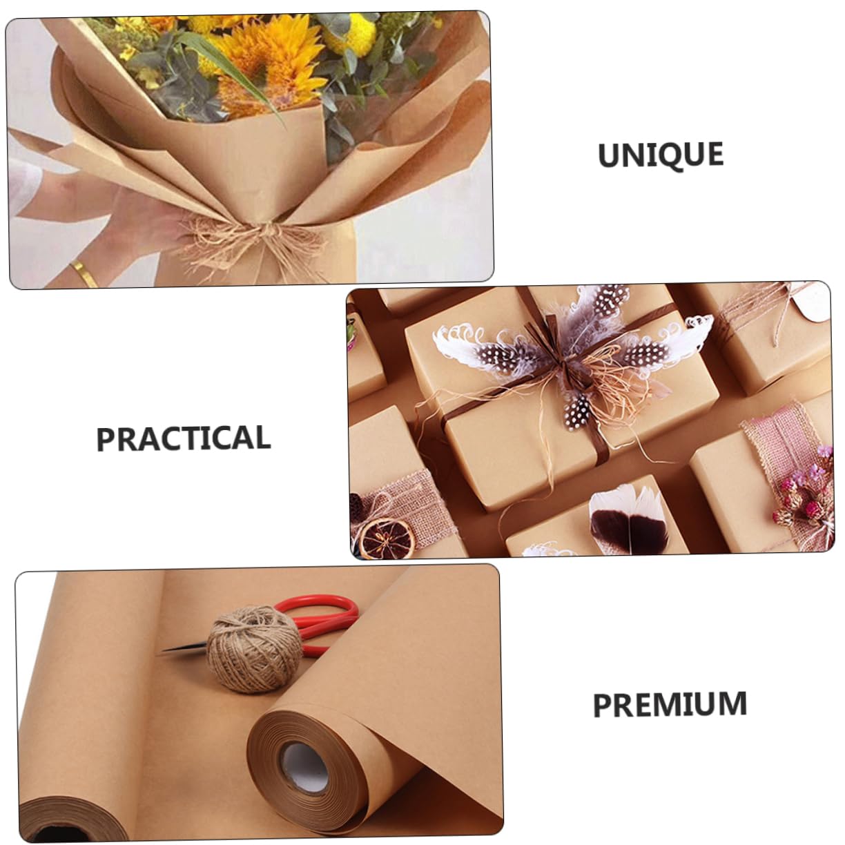 Braunes Kraftpapier Rolle 45cm X 30m für Geschenkverpackung