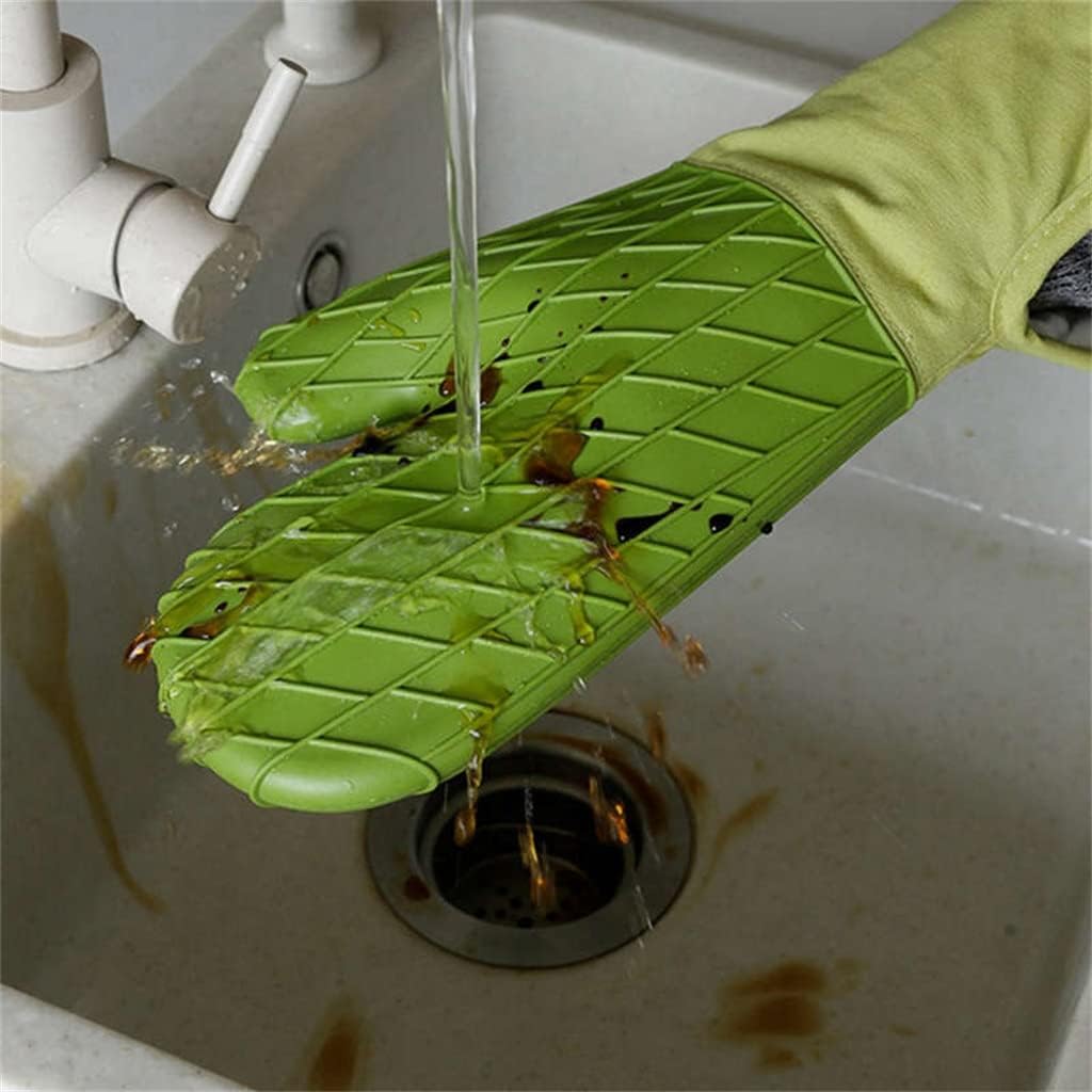 Kitchen Oven Mitt Heat Resistant Baking Gloves Thickened Anti Scalding Mittens for Home(E)