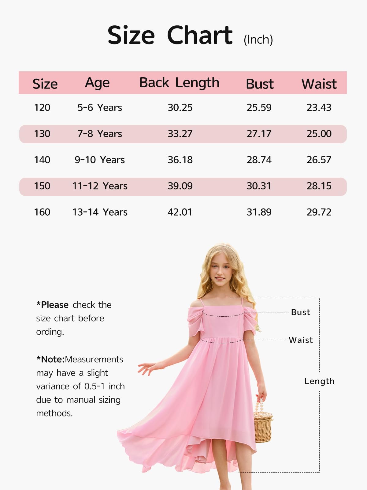 Haloumoning Robe asymétrique en mousseline de soie à épaules dénudées pour fille - Pour demoiselle d'honneur, fête d'anniversaire