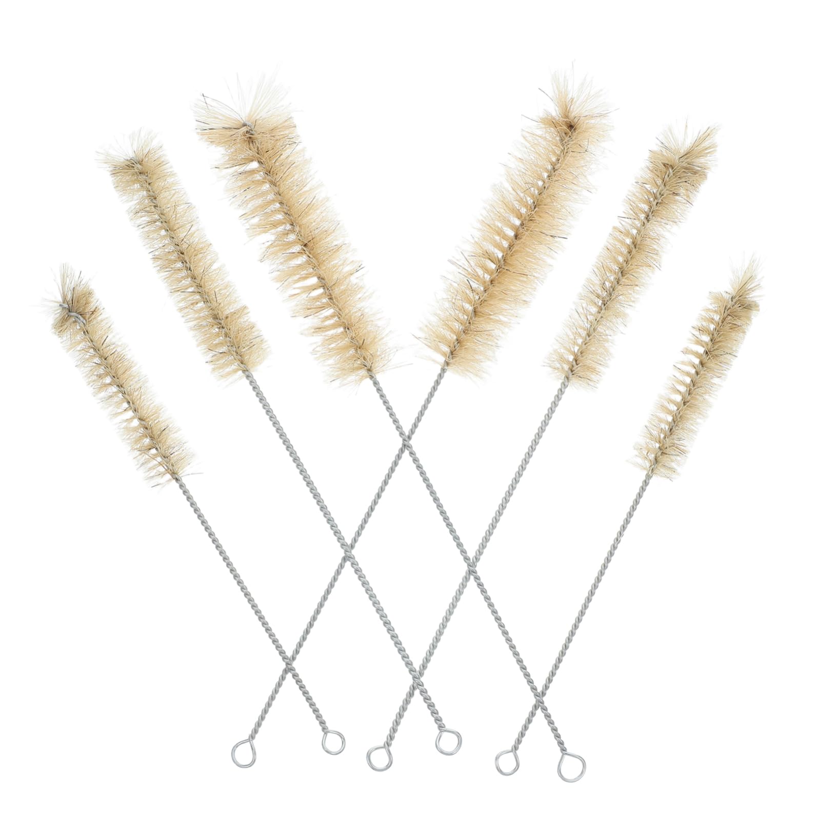 KICHOUSE ES Cleaning Brush for Water Bottle Straw Lab Glass Soft Nylon Bristles Small/Medium/Large Copper/Brass Handles Household Use