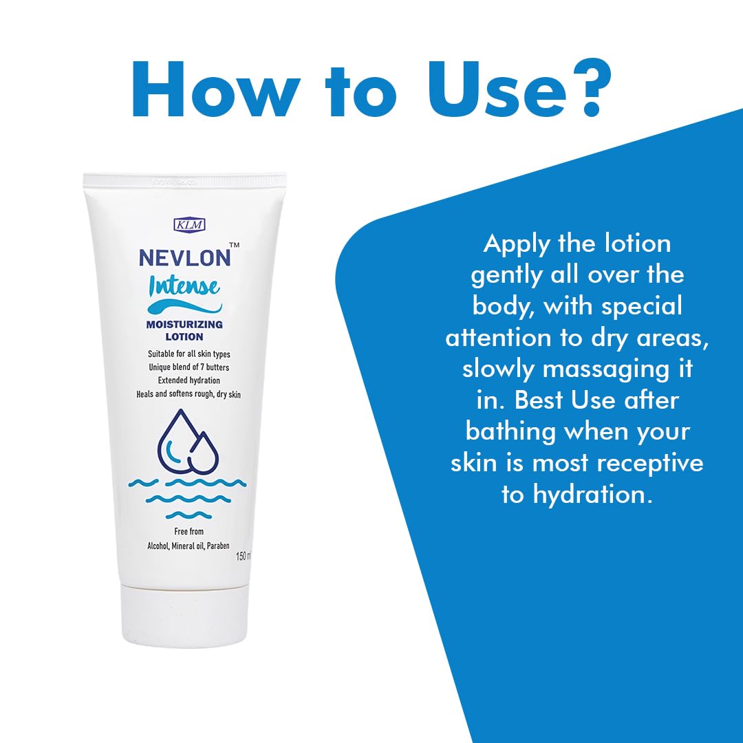 KLM Nevlon Intense Moisturizing Lotion, 150ml | Unique Blend of 7 Butters, Extended Hydration | Suitable for All Skin Types 3