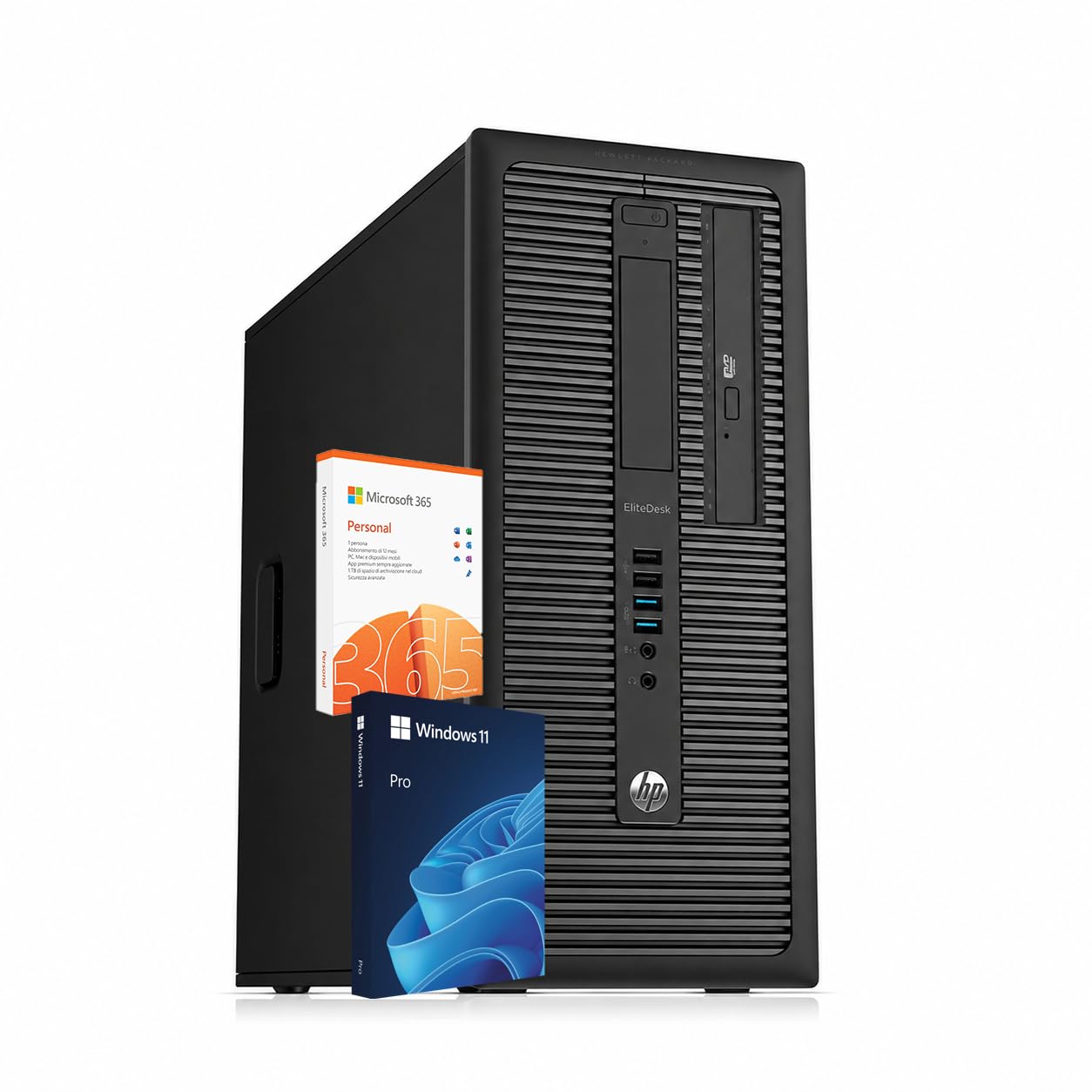 HP EliteDesk 800 G1 Desktop Computer PC, Intel Core i5-4590, 16 GB RAM, 256 GB SSD, WiFi, Lettore dvd Windows 11 Pro, Office 365 (ricondizionato)