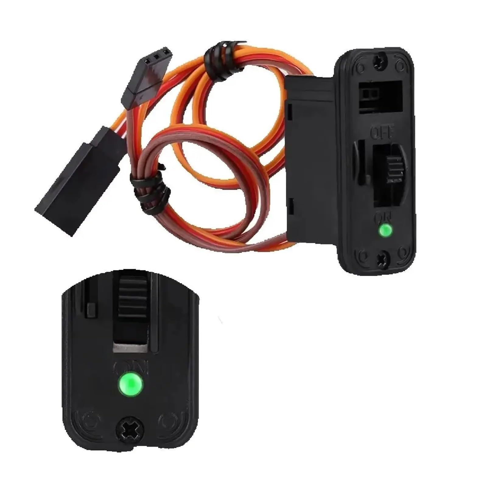 Piezas Mejora RC Receptor De 6-12 V Y 12 A Conectores Interruptor para Coches RC, Alta Resistencia con Indicador Luminoso JR Encendido/Apagado Piezas Repuesto