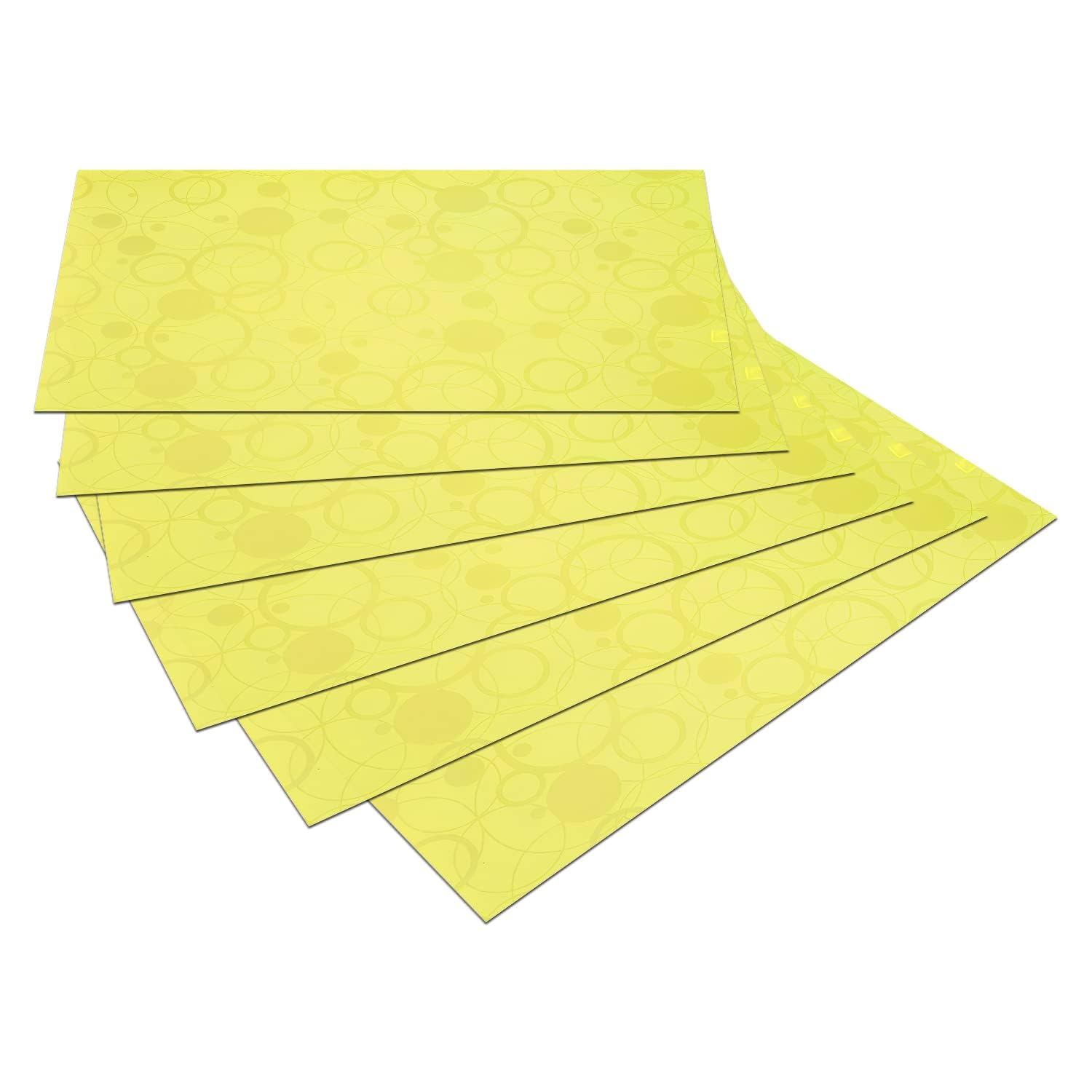 Kuber Industries Circle Print Fridge Mat Set of 6|Water Proof Refrigerator Drawer Mat|Reusable & Washable|Multipurpose Mat for Kitchen|Pack of 6 (Yellow)