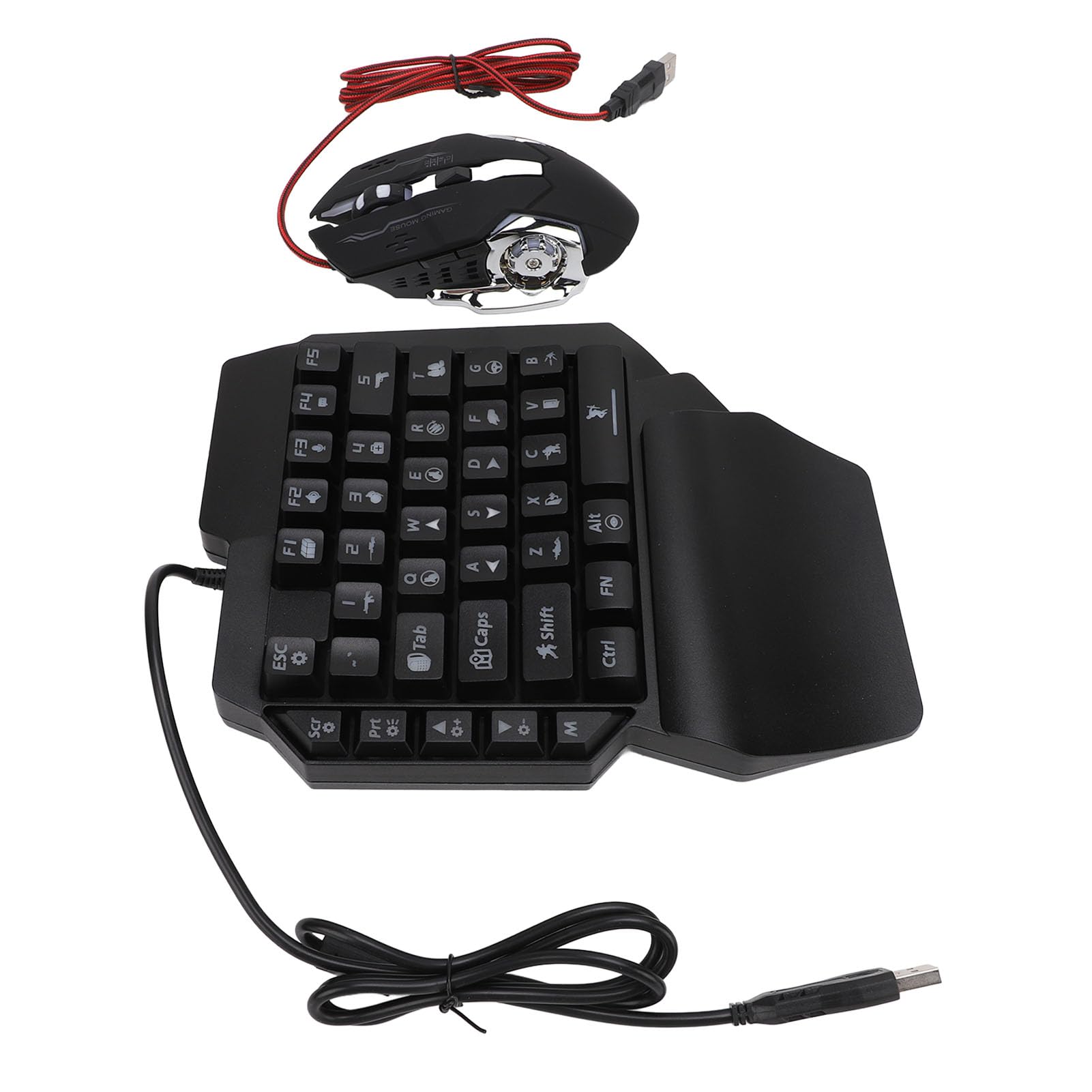 Convertitore Mouse Tastiera da Gioco Combo Adattatore 4 in 1 a Mano Singola con Supporto per Telefono per Giochi Mobili