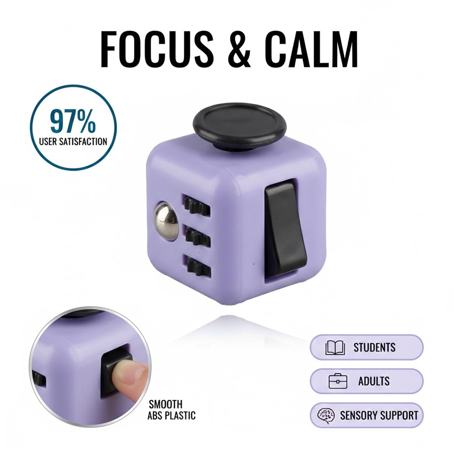 Lotsdonxia Fidget Cube - Multi-functional Stress Relief, 6-Sided Sensory Toy for Focus and Anxiety Management - Image 2