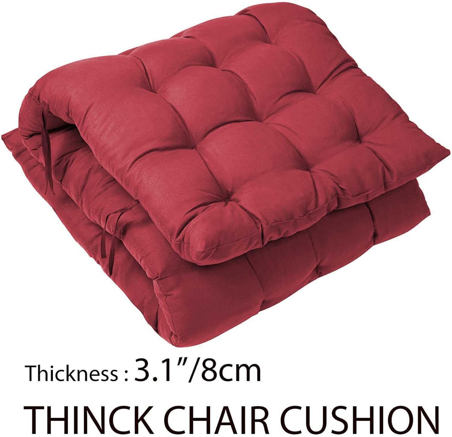 Cuscini per sedia a dondolo con schienale alto, cuscini per sedia a dondolo da esterno e spiaggia, comodi accessori da giardino rossi, 48 x 170 x 13 cm, cuscini di ricambio per il relax