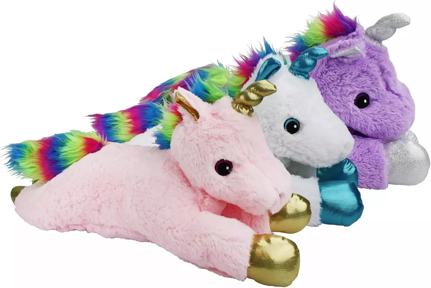 Jumbo Unicorn Dog Toy 24" Extra Large Plush Squeaker Toy for All Pups Choose Color or Set of All 3 (White)