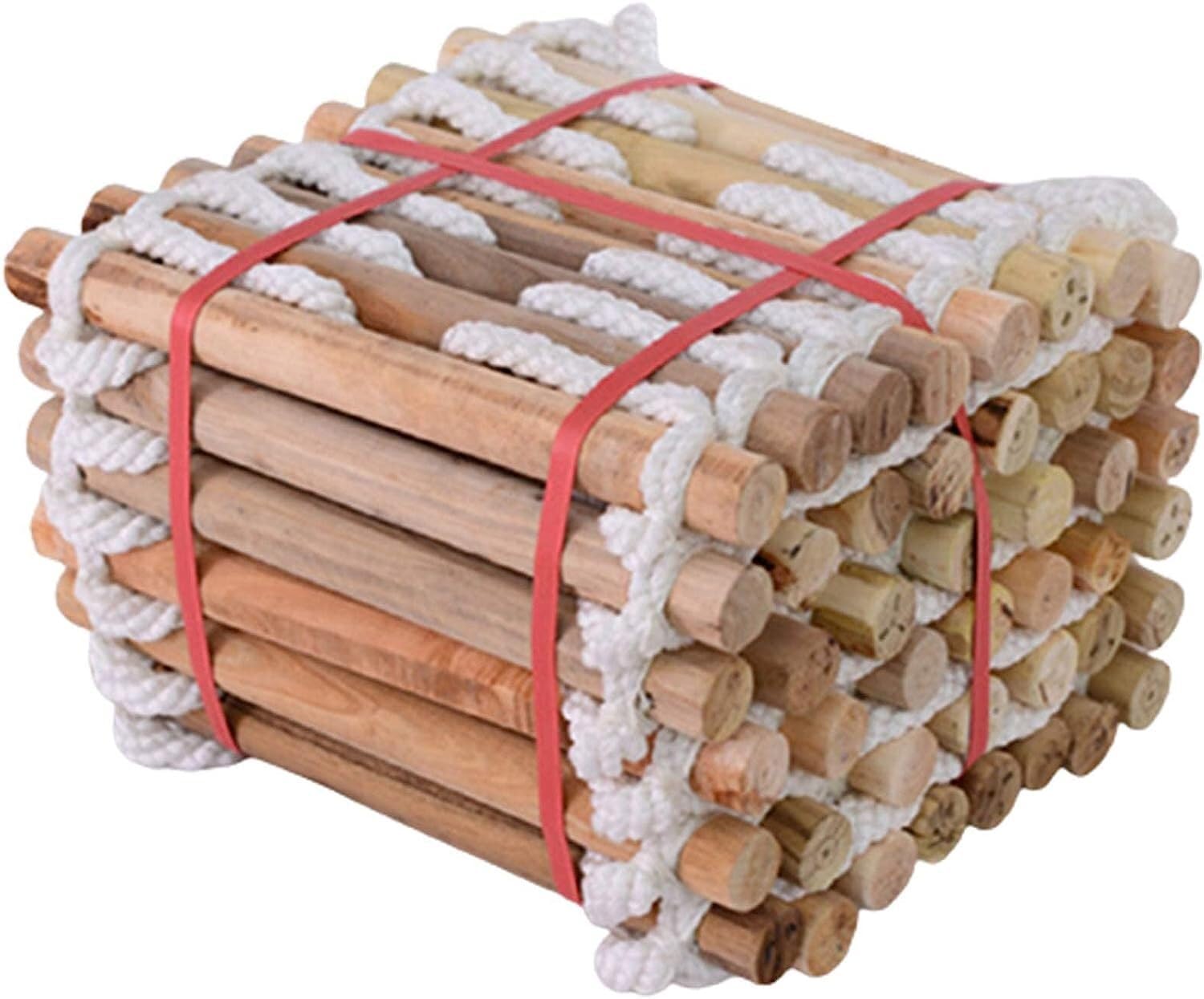 Fire Escape, Wooden Rope Ladder, Rescue, With Hook, Easy To Use, Compact And To Store(12m/39.4ft)