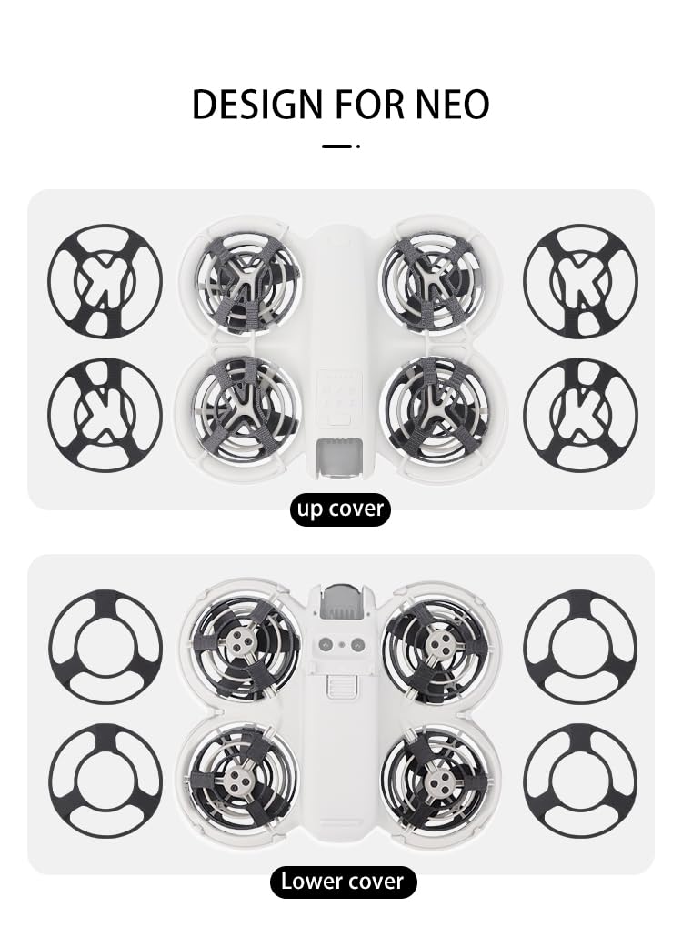 FEICHAO Drone Protection Accessories Propeller Protector Cover Anti-Scratch Cover Mounting Bracket Compatible with NEO Drone (Lower Cover Gray)