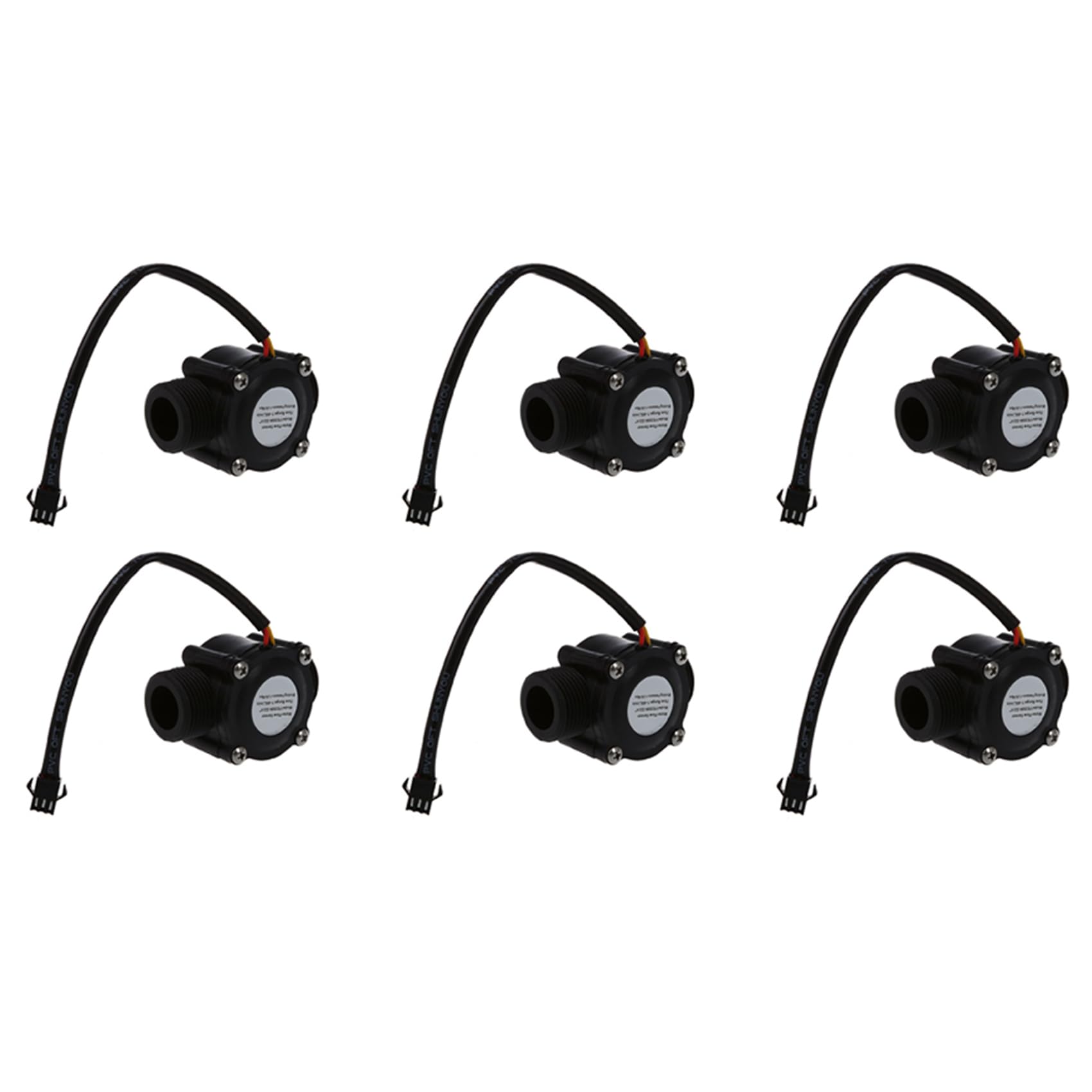 Jnchdghwa Black 6X 1-60L/Min Dc 5-24V Hall Effect Water Sensor Counter Meter Fs300a