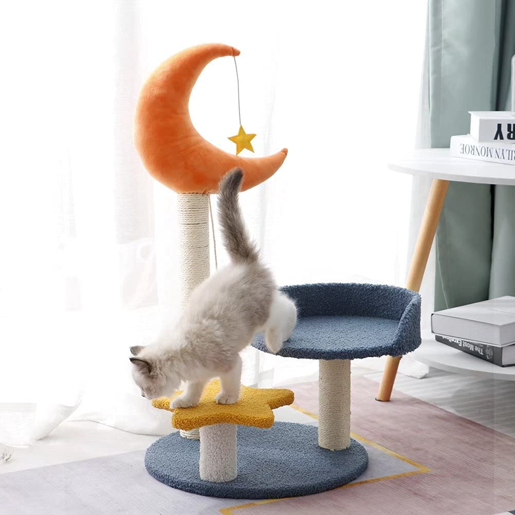 Amazon.co.jp: 室内猫用キャットタワー 星と月のかたち