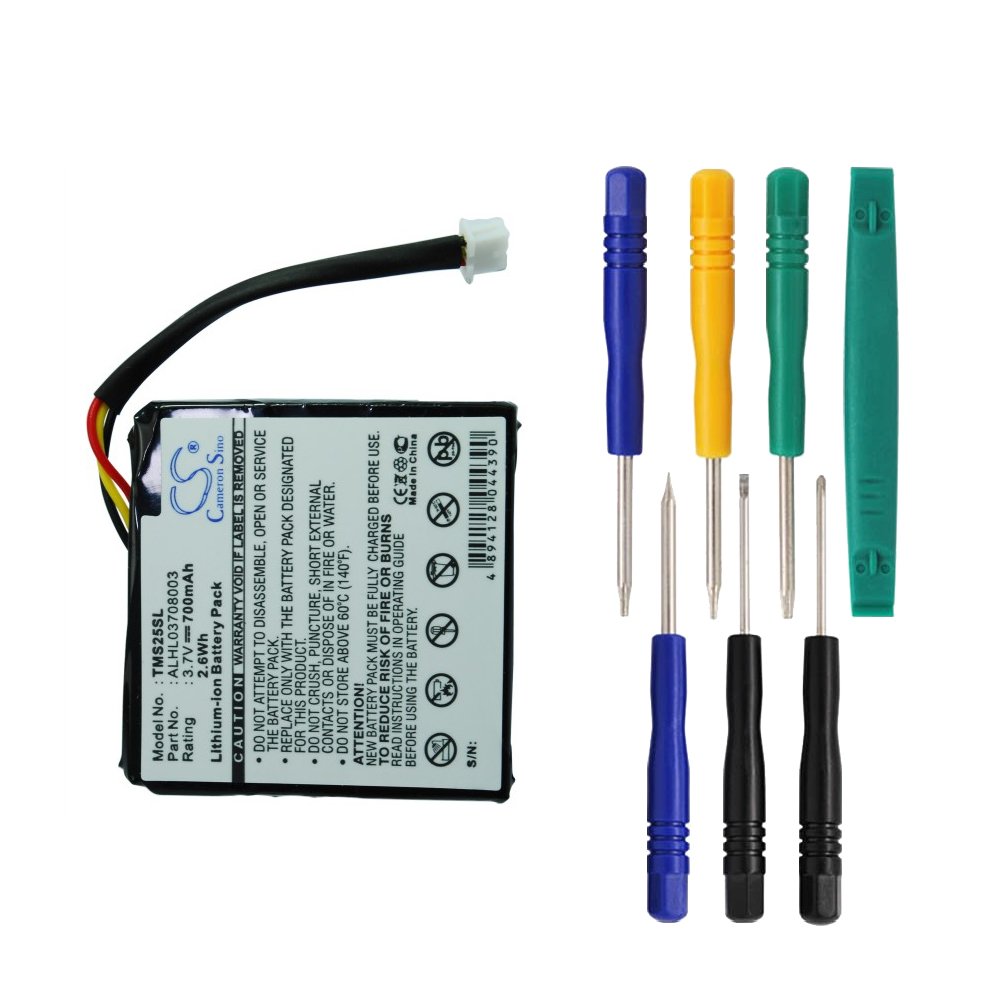 Cameron Sino 700mAh Battery for Tomtom 4EN.001.02, 4EN42, 4EN52, 4EV42, 4EV52, Star 20, Star 25 with 7/pcs Toolskits