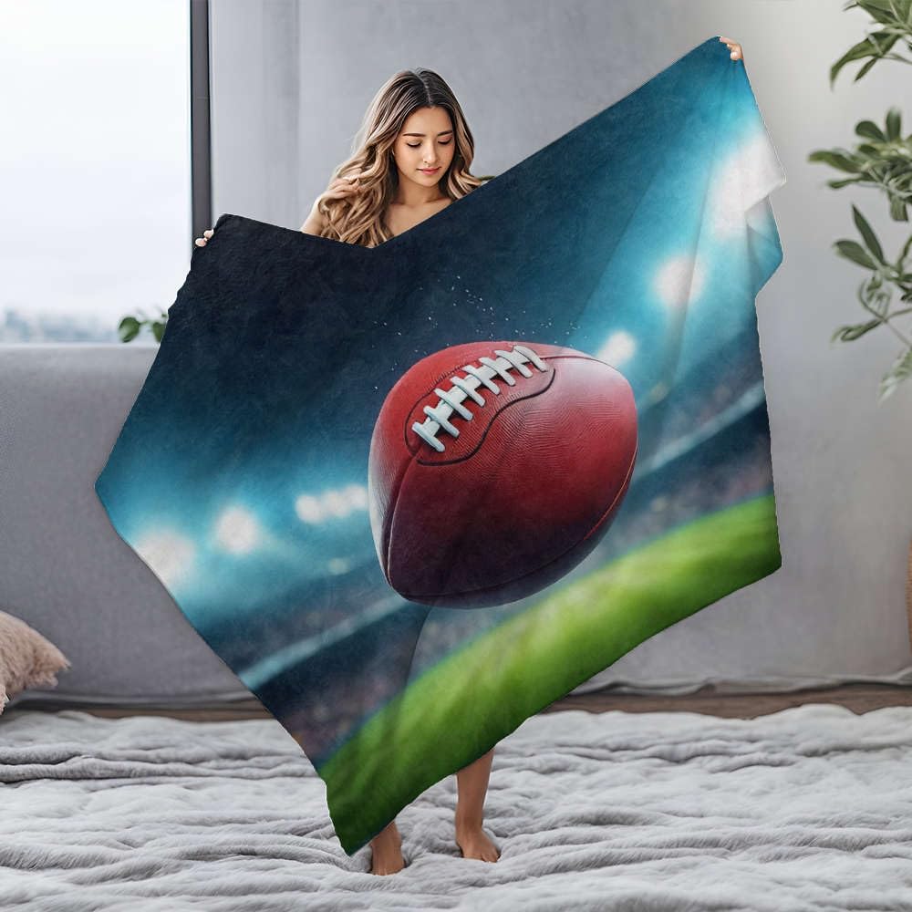 Couverture Bluey en flanelle 125x150 plaid football enfant lit pour chambre garcon et fille