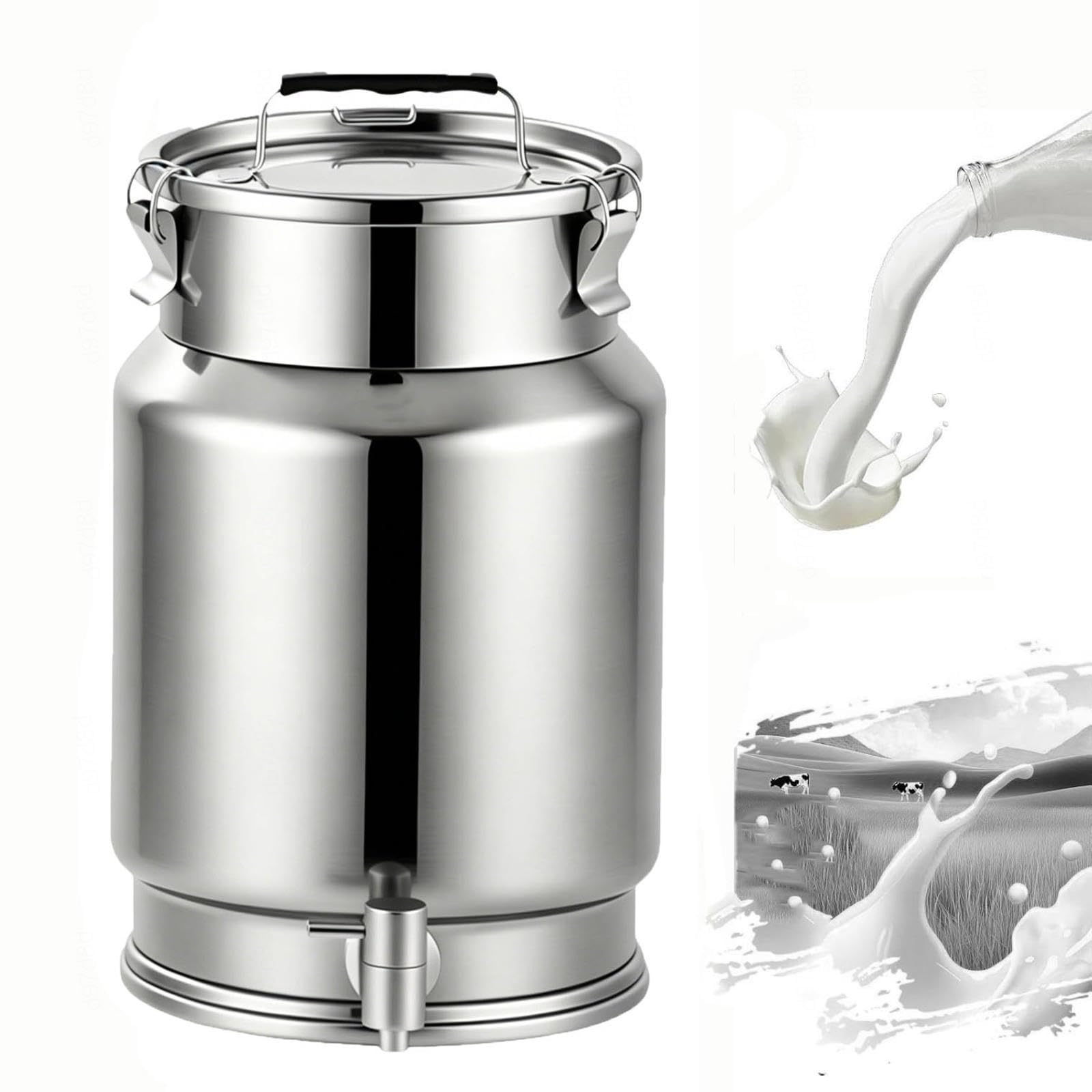 aliooila large stainless steel bucket with faucet and lid 2.5-30l,A-20L