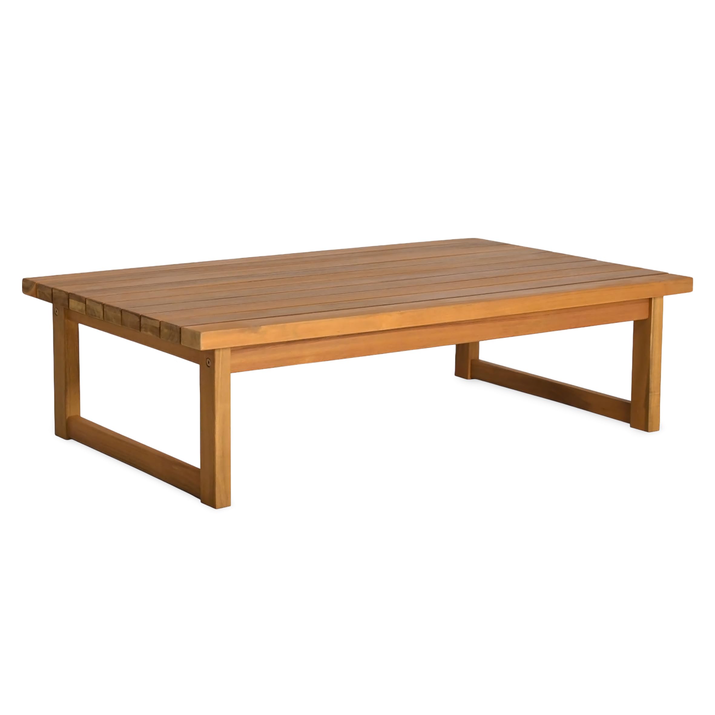 Spetebo Stół ogrodowy z drewna akacjowego olejowany – 106 x 66 cm – stolik kawowy z litego drewna – drewniany stół ogrodowy, balkonowy, stolik pomocniczy, stolik kawowy, stół do salonu, drewniany stół