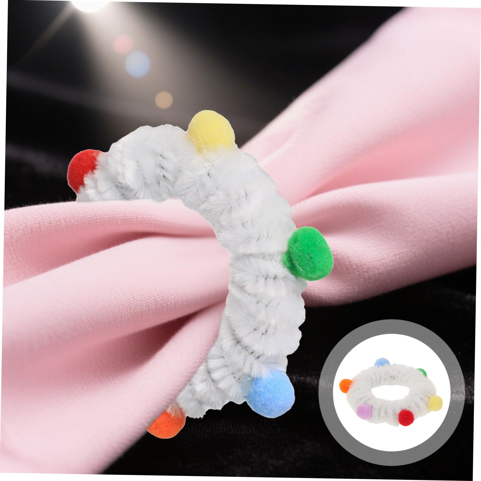 Serviettenschnallen 12 Stück, Weiß, für Babyparty Tischdeko | Polyester und Eisen, Schnelle Montage mit Sicherem Halt, für Tischdeko im Bauernhaus Stil